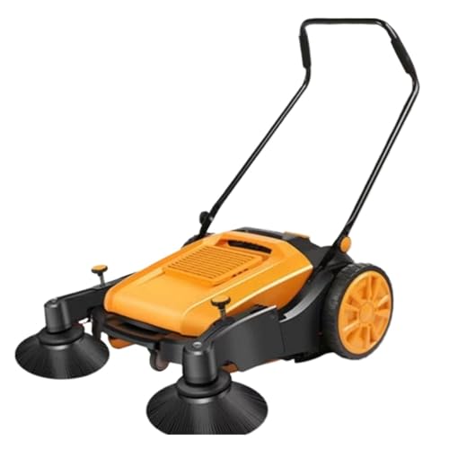 BADIKA Handgeführte Kehrmaschinen Straßenreiniger 55L 70L 80L Motorlose Kehrmaschine mit großer Kapazität for den Außenbereich(98Cm Skylight) von BADIKA