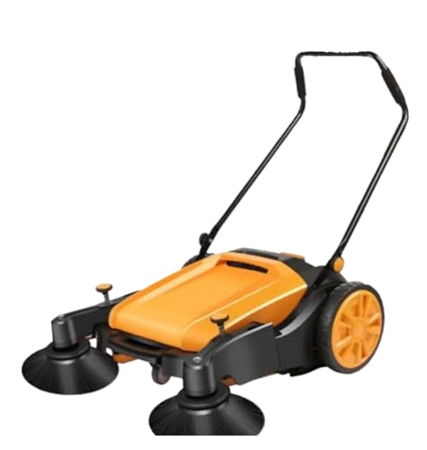 BADIKA Handgeführte Kehrmaschinen Straßenreiniger 55L 70L 80L Motorlose Kehrmaschine mit großer Kapazität for den Außenbereich(98Cm no Skylight) von BADIKA