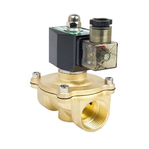 BADIKA Messing-Magnetventil 1 "IP65 Wasser. Proof Messing Magnetventil Mit L + E + D Power Anzeige 24V 12V 220V 110V Normalerweise Geschlossen Messing Elektrische Magnetventil(G1_12VDC_VITON-Seal) von BADIKA