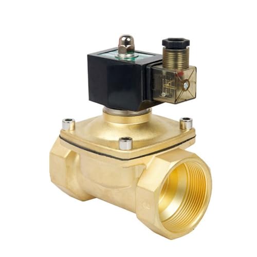 BADIKA Messing-Magnetventil 2 ''IP65 Wasser. Proof Messing Magnetventil Mit L + E + D Power Anzeige 24V 220V 110V Normalerweise Geschlossen Messing Elektrische Magnetventil(BSP_380V_EPDM-Seal) von BADIKA
