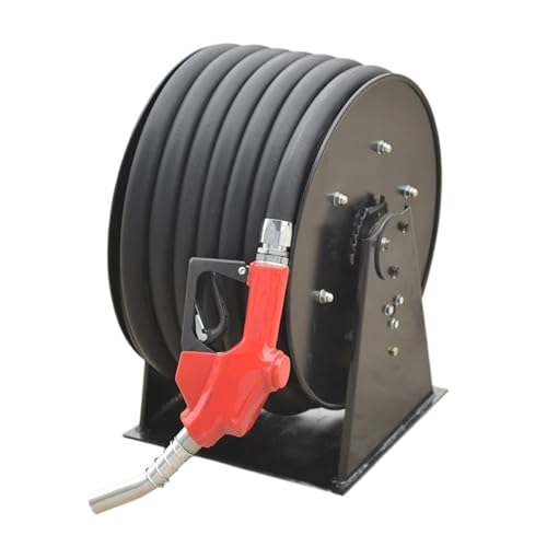 BADIKA Schlauchaufroller 2 Zoll 10 Meter Ölschlauchtrommel Manuelle und Power-Rewind Elektrische automatische einziehbare Kraftstoffschlauchtrommel von BADIKA
