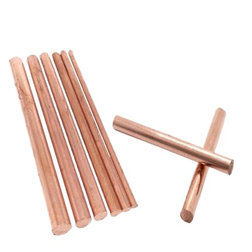 Massiver Kupferstab 1–5 Stück Rundstäbe aus reinem Kupfer, 50–300 mm lange blanke Kupfermetallstäbe, Kupferstangen-Drehstäbe geeignet for Metallhandwerk(5pcs-4x100mm) von BADIKA