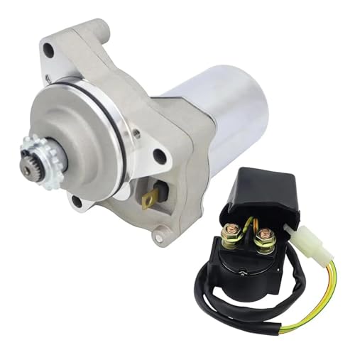Motor-Anlasser 3 Bolzen Starter & Relais for Dirt Bikes Go Karts Pit Bike Dune Buggy Sandrail Quad 4 Wheelers SSR(Unplugsged Wire) von BADIKA