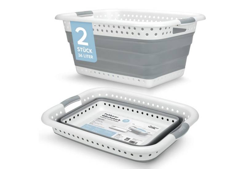 BADIONA Wäschekorb faltbare Wäschekörbe, Sammelkorb für Flaschen oder Spielzeug (2er-Set, 2 faltbare Wäschesammler), 36L Volumen, Faltbar, Leicht zu verstauen von BADIONA