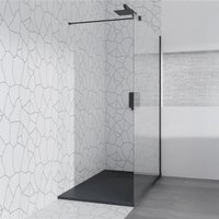 BADLAND Glaswand Duschwand Duschkabine Walk in Dusche KETIL Schwarz 80x195 cm 8 mm Transparent Nano Glas, Duschtrennwand BADLAND Glaswand Duschwand Duschkabine Walk in Dusche KETIL Schwarz 80x195 cm 8 mm Transparent Nano Glas, Duschtrennwand von BADLAND