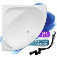 Badland - Badewanne Eckbadewanne 140x140, Ablaufgarnitur & Füßen gratis - Komplettset 3in1 Original Acryl Wanne Premium Siphon - Made in eu standard Badland - Badewanne Eckbadewanne 140x140, Ablaufgarnitur & Füßen gratis - Komplettset 3in1 Original Acryl Wanne Premium Siphon - Made in eu standard von BADLAND