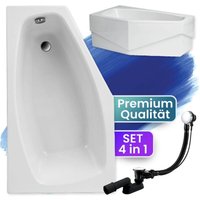 Badland - Badewanne Eckbadewanne 140x80 Links mit AcrylSchürze, Ablaufgarnitur & Füßen gratis - Komplettset 4in1 Original Acryl Wanne Siphon marika Badland - Badewanne Eckbadewanne 140x80 Links mit AcrylSchürze, Ablaufgarnitur & Füßen gratis - Komplettset 4in1 Original Acryl Wanne Siphon marika von BADLAND