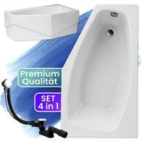Badland - Badewanne Eckbadewanne 140x80 Rechts mit AcrylSchürze, Ablaufgarnitur & Füßen gratis - Komplettset 4in1 Original Acryl Wanne Siphon marika Badland - Badewanne Eckbadewanne 140x80 Rechts mit AcrylSchürze, Ablaufgarnitur & Füßen gratis - Komplettset 4in1 Original Acryl Wanne Siphon marika von BADLAND