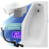 Badland - Badewanne Eckbadewanne 140x80 Rechts mit Styroporverkleidung, Ablauf & Füße gratis - Komplettset 4in1 Original Acryl Wanne Siphon marika Badland - Badewanne Eckbadewanne 140x80 Rechts mit Styroporverkleidung, Ablauf & Füße gratis - Komplettset 4in1 Original Acryl Wanne Siphon marika von BADLAND