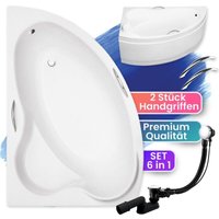 Badewanne Eckbadewanne 140x90 Links mit AcrylSchürze + Handgriffen, Ablauf & Füße gratis - Komplettset 5in1 Original Acryl Wanne Badland ada Badewanne Eckbadewanne 140x90 Links mit AcrylSchürze + Handgriffen, Ablauf & Füße gratis - Komplettset 5in1 Original Acryl Wanne Badland ada von BADLAND