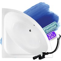 Badewanne Eckbadewanne 148x148, Ablaufgarnitur & Füßen GRATIS - Komplettset 3in1 Original Acryl Wanne Premium Siphon - Made in EU - BADLAND LUKSJA Badewanne Eckbadewanne 148x148, Ablaufgarnitur & Füßen GRATIS - Komplettset 3in1 Original Acryl Wanne Premium Siphon - Made in EU - BADLAND LUKSJA von BADLAND