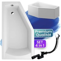 Badewanne Eckbadewanne 160x90 Links mit AcrylSchürze, Ablaufgarnitur & Füßen GRATIS - Komplettset 4in1 Original Acryl Wanne Siphon - BADLAND SELENA Badewanne Eckbadewanne 160x90 Links mit AcrylSchürze, Ablaufgarnitur & Füßen GRATIS - Komplettset 4in1 Original Acryl Wanne Siphon - BADLAND SELENA von BADLAND
