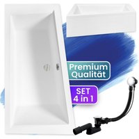 Badland - Badewanne Eckbadewanne 160x90 Links mit AcrylSchürze, Ablaufgarnitur & Füßen gratis - Komplettset 4in1 Original Acryl Wanne Siphon intima Badland - Badewanne Eckbadewanne 160x90 Links mit AcrylSchürze, Ablaufgarnitur & Füßen gratis - Komplettset 4in1 Original Acryl Wanne Siphon intima von BADLAND