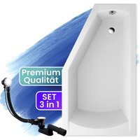 Badland - Badewanne Eckbadewanne 160x90 Rechts, Ablaufgarnitur & Füßen gratis - Komplettset 3in1 Original Acryl Wanne Premium Siphon selena Badland - Badewanne Eckbadewanne 160x90 Rechts, Ablaufgarnitur & Füßen gratis - Komplettset 3in1 Original Acryl Wanne Premium Siphon selena von BADLAND