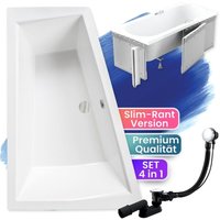 Badland - Badewanne Eckbadewanne 170x125 Links mit Styroporverkleidung, Ablauf & Füße gratis - Komplettset 4in1 Original Acryl Wanne intima slim von BADLAND