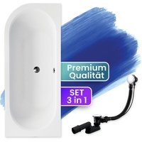 Badland - Badewanne Eckbadewanne 180x80 Rechts + Bambus Ablage, Ablaufgarnitur & Füßen gratis - Komplettset 4in1 Original Acryl Wanne Siphon avita Badland - Badewanne Eckbadewanne 180x80 Rechts + Bambus Ablage, Ablaufgarnitur & Füßen gratis - Komplettset 4in1 Original Acryl Wanne Siphon avita von BADLAND