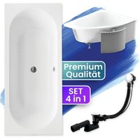 Badewanne Rechteck 150x75 mit Styroporverkleidung, Ablaufgarnitur & Füßen GRATIS - Komplettset 4in1 Original Acryl Wanne Siphon - BADLAND VITAE Badewanne Rechteck 150x75 mit Styroporverkleidung, Ablaufgarnitur & Füßen GRATIS - Komplettset 4in1 Original Acryl Wanne Siphon - BADLAND VITAE von BADLAND