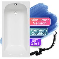 Badewanne Rechteck 180x80, Ablaufgarnitur & Füßen GRATIS - Komplettset 3in1 Original Acryl Wanne Premium Siphon - Made in EU - BADLAND CLASSIC SLIM Badewanne Rechteck 180x80, Ablaufgarnitur & Füßen GRATIS - Komplettset 3in1 Original Acryl Wanne Premium Siphon - Made in EU - BADLAND CLASSIC SLIM von BADLAND