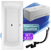 Badland - Badewanne Rechteck 180x80 mit AcrylSchürze, Ablaufgarnitur & Füßen gratis - Komplettset 4in1 Original Acryl Wanne Siphon ines Badland - Badewanne Rechteck 180x80 mit AcrylSchürze, Ablaufgarnitur & Füßen gratis - Komplettset 4in1 Original Acryl Wanne Siphon ines von BADLAND
