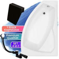 Badland - Badewanne Eckbadewanne 140x90 Rechts + Kopfstütze, Ablaufgarnitur & Füßen gratis - Komplettset 4in1 Acryl Wanne Siphon - Made in eu rima Badland - Badewanne Eckbadewanne 140x90 Rechts + Kopfstütze, Ablaufgarnitur & Füßen gratis - Komplettset 4in1 Acryl Wanne Siphon - Made in eu rima von BADLAND