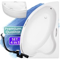 Badland - Badewanne Eckbadewanne 160x100 Rechts mit AcrylSchürze, Ablaufgarnitur & Füßen gratis - Komplettset 4in1 Original Acryl Wanne Siphon ada Badland - Badewanne Eckbadewanne 160x100 Rechts mit AcrylSchürze, Ablaufgarnitur & Füßen gratis - Komplettset 4in1 Original Acryl Wanne Siphon ada von BADLAND