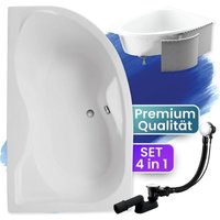 Badland - Badewanne Eckbadewanne 170x110 Links mit Styroporverkleidung, Ablauf & Füße gratis - Komplettset 4in1 Original Acryl Wanne Siphon dora von BADLAND