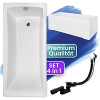 Badland - Badewanne Rechteck 140x70 mit AcrylSchürze, Ablaufgarnitur & Füßen gratis - Komplettset 4in1 Original Acryl Wanne Siphon optima Badland - Badewanne Rechteck 140x70 mit AcrylSchürze, Ablaufgarnitur & Füßen gratis - Komplettset 4in1 Original Acryl Wanne Siphon optima von BADLAND