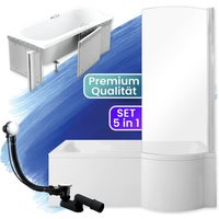 Badland - Badewanne Rechteck 150x70 Rechts mit Styroporverkleidung, Ablauf & Füße gratis - Komplettset 4in1 Original Acryl Wanne Siphon inspiro von BADLAND