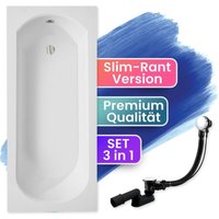 Badland - Badewanne Rechteck 150x75, Ablaufgarnitur & Füßen gratis - Komplettset 3in1 Original Acryl Wanne Premium Siphon - Made in eu intrica slim Badland - Badewanne Rechteck 150x75, Ablaufgarnitur & Füßen gratis - Komplettset 3in1 Original Acryl Wanne Premium Siphon - Made in eu intrica slim von BADLAND