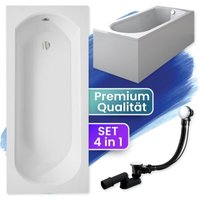 Badland - Badewanne Rechteck 150x75 mit AcrylSchürze, Ablaufgarnitur & Füßen gratis - Komplettset 4in1 Original Acryl Wanne Siphon intrica Badland - Badewanne Rechteck 150x75 mit AcrylSchürze, Ablaufgarnitur & Füßen gratis - Komplettset 4in1 Original Acryl Wanne Siphon intrica von BADLAND