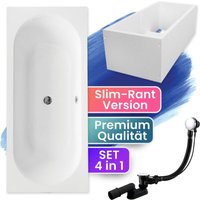 Badland - Badewanne Rechteck 150x75 mit Wannenträger, Ablaufgarnitur & Füßen gratis - Komplettset 4in1 Original Acryl Wanne Siphon vitae slim Badland - Badewanne Rechteck 150x75 mit Wannenträger, Ablaufgarnitur & Füßen gratis - Komplettset 4in1 Original Acryl Wanne Siphon vitae slim von BADLAND