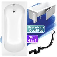 Badland - Badewanne Rechteck 170x70 mit Styroporverkleidung, Ablaufgarnitur & Füßen gratis - Komplettset 4in1 Original Acryl Wanne Siphon aria von BADLAND