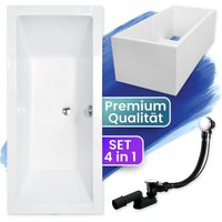 Badland - Badewanne Rechteck 170x75 mit Wannenträger, Ablaufgarnitur & Füßen gratis - Komplettset 4in1 Original Acryl Wanne Siphon quadro Badland - Badewanne Rechteck 170x75 mit Wannenträger, Ablaufgarnitur & Füßen gratis - Komplettset 4in1 Original Acryl Wanne Siphon quadro von BADLAND