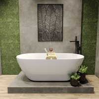 Badland - Freistehende Badewanne Acrylwanne Oval 170x75, Ablaufgarnitur Click-Clack gratis set 2in1 Acryl Wanne asger von BADLAND