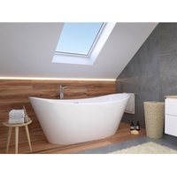 Badland - Freistehende Badewanne Acrylwanne Oval 170x80, Ablaufgarnitur Click-Clack gratis set 2in1 Acryl Wanne rossa von BADLAND