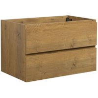 Badplaats - Waschbeckenunterschrank Angela 80cm - Eiche - Unterschrank Badmö von BADPLAATS