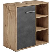 Badezimmer Badmöbel Neptunes 60cm Kastanien eiche mit dunkle gra von BADPLAATS