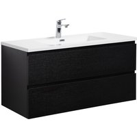 Badezimmer Badmöbel-Set Angela 100cm - Schwarz Holz - Unterschra Badezimmer Badmöbel-Set Angela 100cm - Schwarz Holz - Unterschra von BADPLAATS