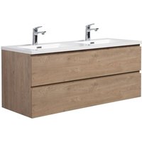 Badezimmer Badmöbel-Set Angela 120cm - Kastanien Eiche - Untersc von BADPLAATS