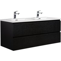 Badezimmer Badmöbel-Set Angela 120cm - Schwarz Holz - Unterschra von BADPLAATS