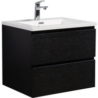 Badezimmer Badmöbel-Set Angela 60cm - Schwarz Holz - Unterschran Badezimmer Badmöbel-Set Angela 60cm - Schwarz Holz - Unterschran von BADPLAATS