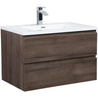 Badezimmer Badmöbel-Set Angela 80cm - Braun eiche - Unterschrank von BADPLAATS