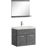 Badezimmer Badmöbel-Set Montreal 02 60cm Waschbecken Dunkelgrau von BADPLAATS