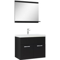 Badezimmer Badmöbel-Set Montreal 02 60cm Waschbecken Mat Schwarz von BADPLAATS
