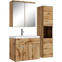 Badplaats - Badezimmer Badmöbel-Set Montreal mit Spiegelschrank 60cm Waschbe von BADPLAATS