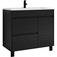 Badezimmer Badmöbel-Set Salzburg 80cm Schwarz Holz - Unterschran Badezimmer Badmöbel-Set Salzburg 80cm Schwarz Holz - Unterschran von BADPLAATS