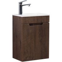 Badplaats - Badezimmer Badmöbel-Set Thermis 40 cm – Dunkel Braun – Badezimme Badplaats - Badezimmer Badmöbel-Set Thermis 40 cm – Dunkel Braun – Badezimme von BADPLAATS
