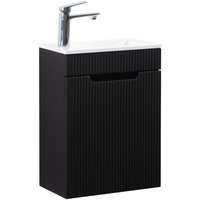 Badplaats - Badezimmer Badmöbel-Set Thermis 40 cm – Matt Schwarz – Badezimme von BADPLAATS