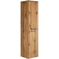 Badezimmer Badschrank Saturnus 130cm Eiche - Regal Schrank Hochschrank Schrank Möbel - Eiche von BADPLAATS