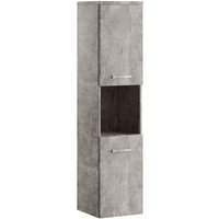 Badezimmer Schrank Montreal 131 cm Beton – Regel Schrank Hochschrank Schrank Möbel Badschrank - Beton grau von BADPLAATS